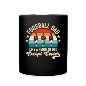 Table Soccer Player Retro Foosball Dad Vintage - Full Colour Mug - black - Front