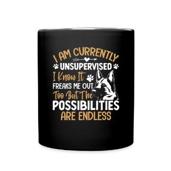 Chien de berger - Mug uni - noir - Devant