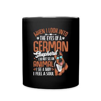 Chien de berger - Mug uni - noir - Devant