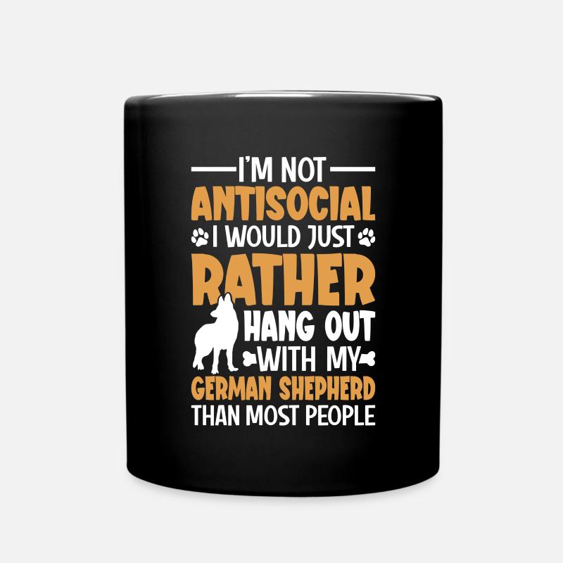 Hundebesitzer Schäferhund - Tasse einfarbig - Schwarz