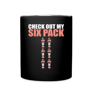 Check Out My Six Pack Funny Table Soccer Foosball - Full Colour Mug - black - Front