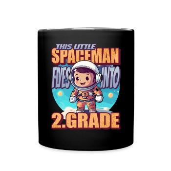 This little astronaut flies into the second - Full Colour Mug - black - Front