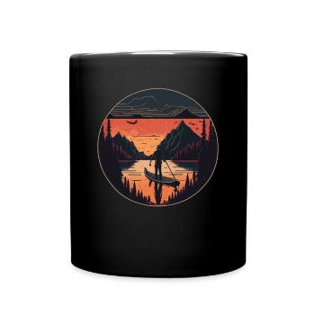 Retro Stand Up Paddler Stand Up Paddle Sports nautiques - Mug uni - noir - Devant
