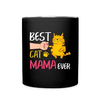 Meilleur chat Mama Jamais Mignon Cat Fist Bump Femmes Mère - Mug uni - noir - Devant