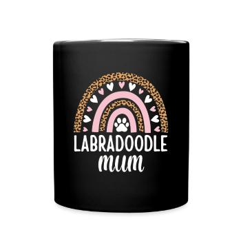 Labradoodle Mum Mummy Rainbow Leopard Mothers Day - Full Colour Mug - black - Front