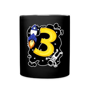 3 Birthday Boy Astronaut - Trois ans - Mug uni - noir - Devant