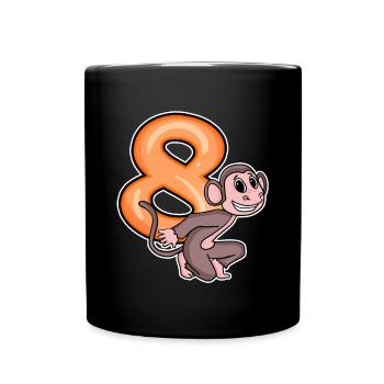 8 Birthday 8 years old with animal motif - eight - Full Colour Mug - black - Front