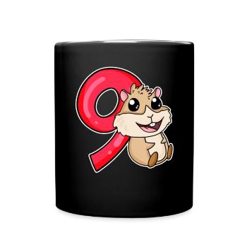 9 Birthday 9 years old with animal motif - nine - Full Colour Mug - black - Front