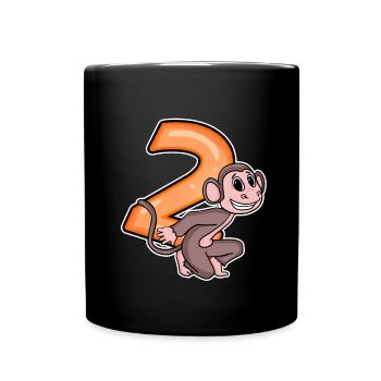 2 anniversaire 2 ans avec motif animal - deux - Mug uni - noir - Devant