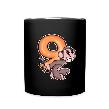 9 Birthday 9 years old with animal motif - nine - Full Colour Mug - black - Front