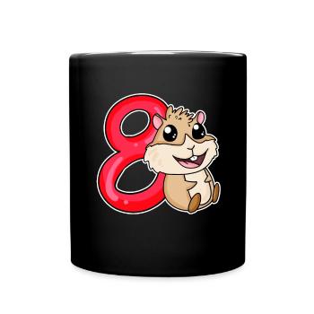 8 Birthday 8 years old with animal motif - eight - Full Colour Mug - black - Front