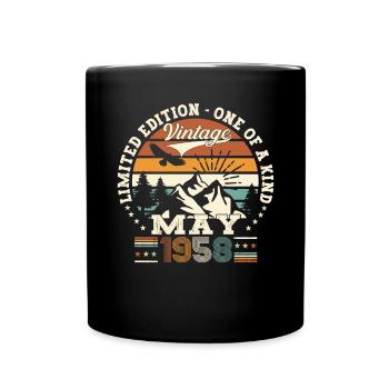 65. Geburtstag Mann Mai Jahrgang 1958 Vintage - Tasse einfarbig - Schwarz - Vorne