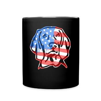 Vizsla Vizsla Flag Face - Full Colour Mug - black - Front