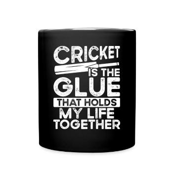 Cricket Ist Der Klebstoff, Der - Tasse einfarbig - Schwarz - Vorne