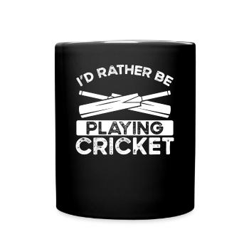 Ich Spiele Lieber Cricket - Tasse einfarbig - Schwarz - Vorne