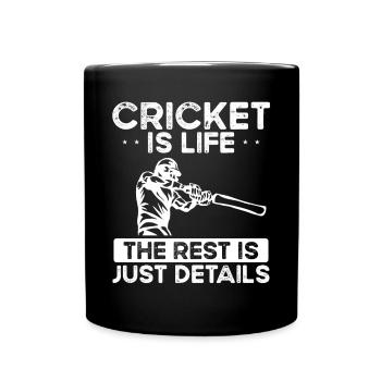 Le cricket, c’est la vie, le reste c’est les détails - Mug uni - noir - Devant