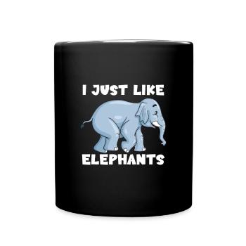 J’aime juste les éléphants - Mug uni - noir - Devant