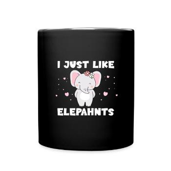 J’aime juste les éléphants - Mug uni - noir - Devant