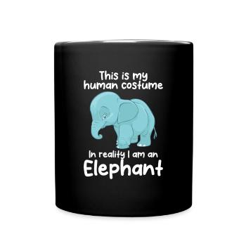 C’est mon éléphant en costume humain - Mug uni - noir - Devant