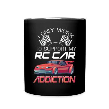 RC Auto Hobby Spruch Ferngestuertes Auto - Tasse einfarbig - Schwarz - Vorne