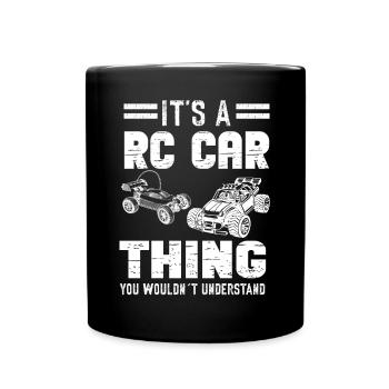 RC Auto Hobby Spruch Ferngestuertes Auto - Tasse einfarbig - Schwarz - Vorne