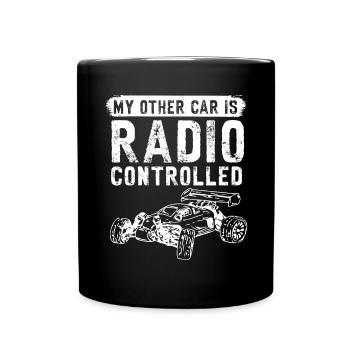 RC Auto Hobby Spruch Ferngestuertes Auto - Tasse einfarbig - Schwarz - Vorne