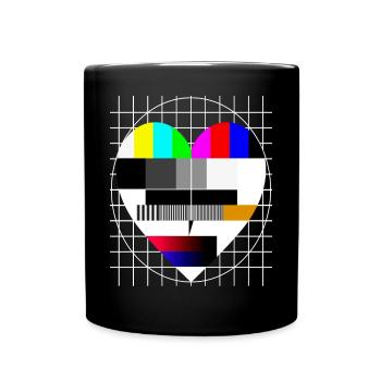 Test Image Coeur I Love 90s Party Love 80s - Mug uni - noir - Devant