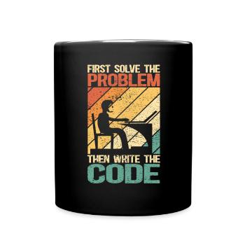 Software-Entwickler Programmierer programmieren - Tasse einfarbig - Schwarz - Vorne