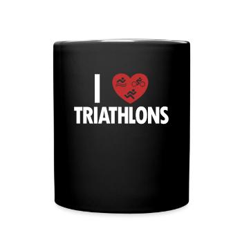 I love Triathlons Triathlon Bike Triathlete Training - Full Colour Mug - black - Front