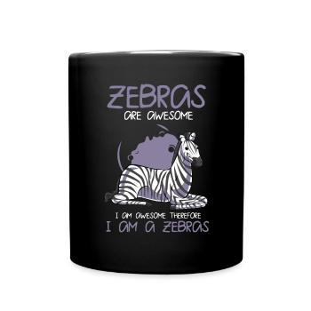Zebra - Tasse einfarbig - Schwarz - Vorne