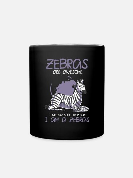 Zebra - Tasse einfarbig - Schwarz
