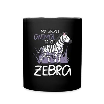 Zèbre - Mug uni - noir - Devant
