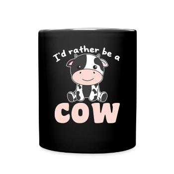 Ich wäre lieber eine Kuh - süße Kuh - Tasse einfarbig - Schwarz - Vorne