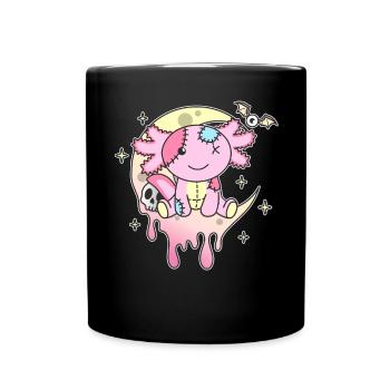 Kawaii Gothic Axolotl Pastel Gothic Goth - Full Colour Mug - black - Front
