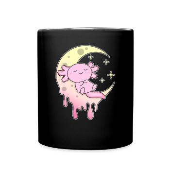 Kawaii Gothic Axolotl Pastel Gothic Goth - Full Colour Mug - black - Front