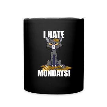 Cat i hate mondays funny monday saying - Full Colour Mug - black - Front