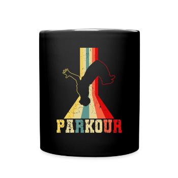 Parkour Freerunner Traceur Retro Freerunning Herren B - Tasse einfarbig - Schwarz - Vorne