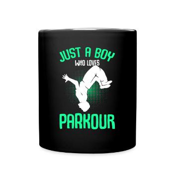 Just a Boy, der Parkour liebt Freerunner Traceur Bo - Tasse einfarbig - Schwarz - Vorne