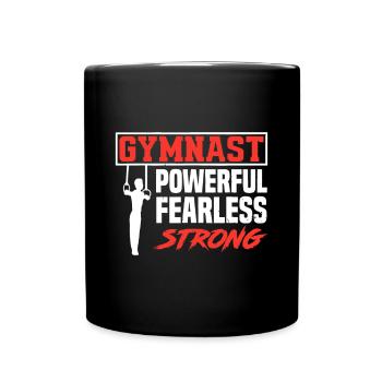 Boys Mens Gymnastics Sports Strong Funny Gymnast - Full Colour Mug - black - Front