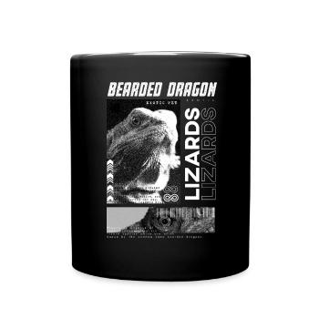 Bartagame Modern Streetwear Reptilienpfleger - Tasse einfarbig - Schwarz - Vorne