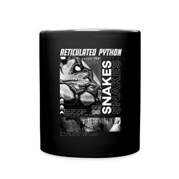 Gardien de reptiles streetwear en python réticulé - Mug uni - noir - Devant