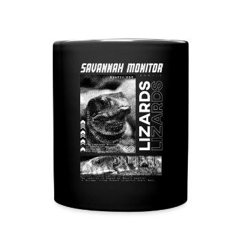 Savannah Monitor Modern Streetwear Reptilienpfleger - Tasse einfarbig - Schwarz - Vorne