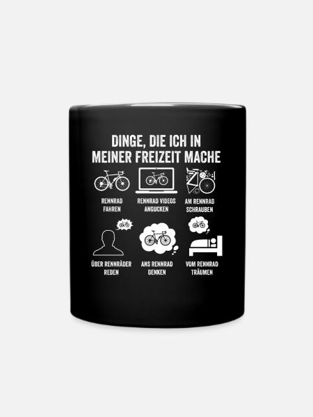 Fahrrad Rennradfahrer Rennrad - Tasse einfarbig - Schwarz