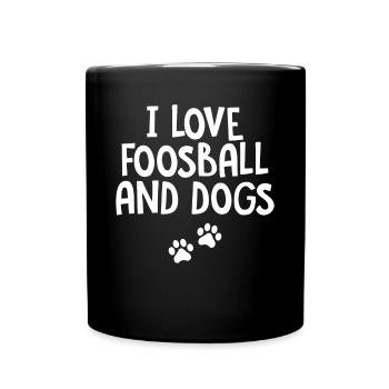 I Love Foosball And Dogs Paws Table Soccer Enthusi - Full Colour Mug - black - Front