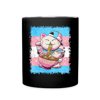 Transgender Stolz Trans Flagge Japanische Ramen Ka - Tasse einfarbig - Schwarz - Vorne