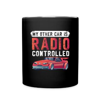 RC Auto Hobby Spruch Ferngestuertes Auto - Tasse einfarbig - Schwarz - Vorne