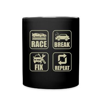 RC Auto Hobby Spruch Ferngestuertes Auto - Tasse einfarbig - Schwarz - Vorne