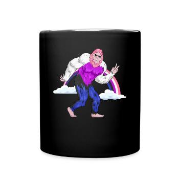 Genre Fluid Pride Flag Arc-en-ciel Bigfoot Sasqu - Mug uni - noir - Devant