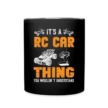 RC Auto Hobby Spruch Ferngestuertes Auto - Tasse einfarbig - Schwarz - Vorne