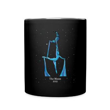Aerial Silk Luftakrobatin Tarotkarte Der Mond - Tasse einfarbig - Schwarz - Vorne